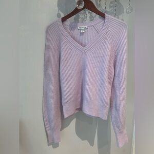 Athleta Purple V-Neck Ribbed Sweater